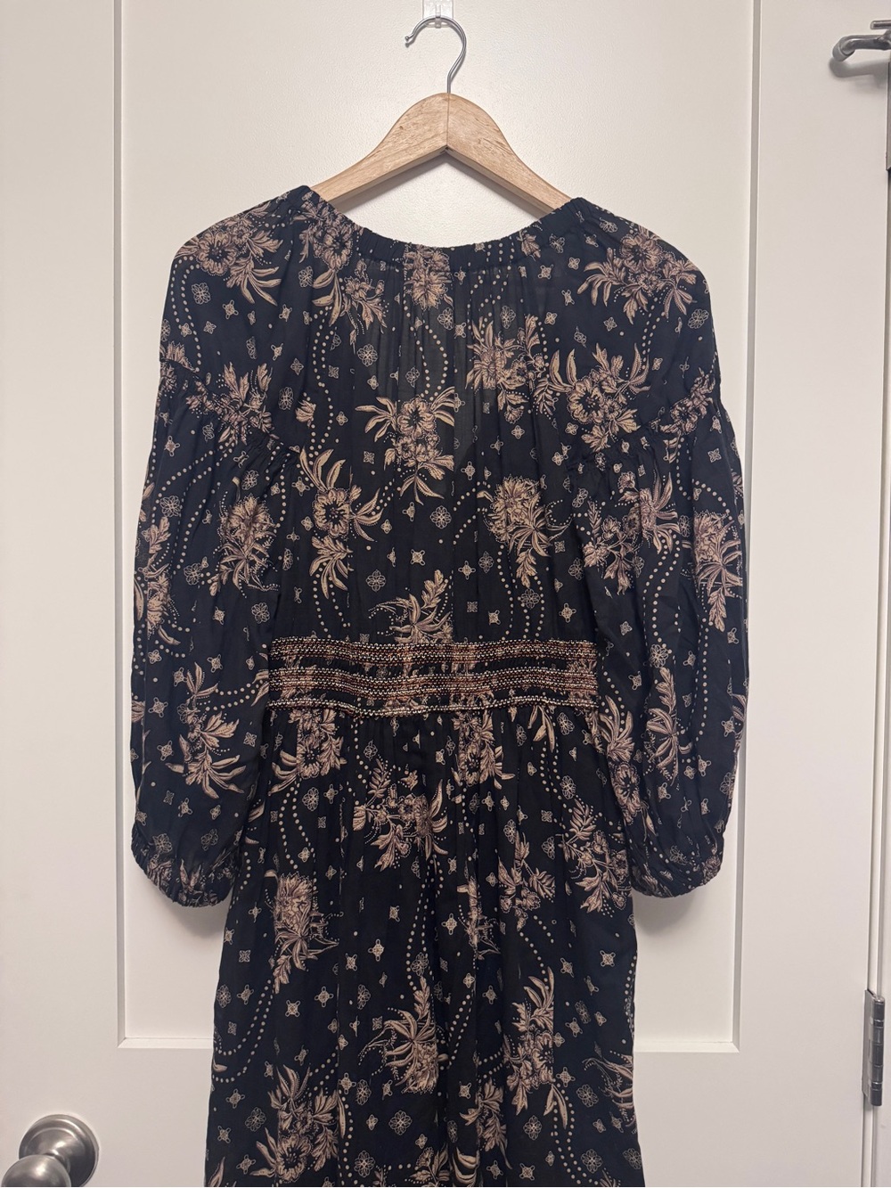 Free People Boho Golden Hour Maxi Dress Black Combo Small NWT - Picture 10 of 15